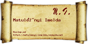 Matulányi Imelda névjegykártya